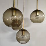 Suspension en cascade vintage des années 70 'globes en laiton'