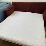 Terracotta convertible velvet sofa