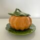 Pumpkin soup tureen in slipware