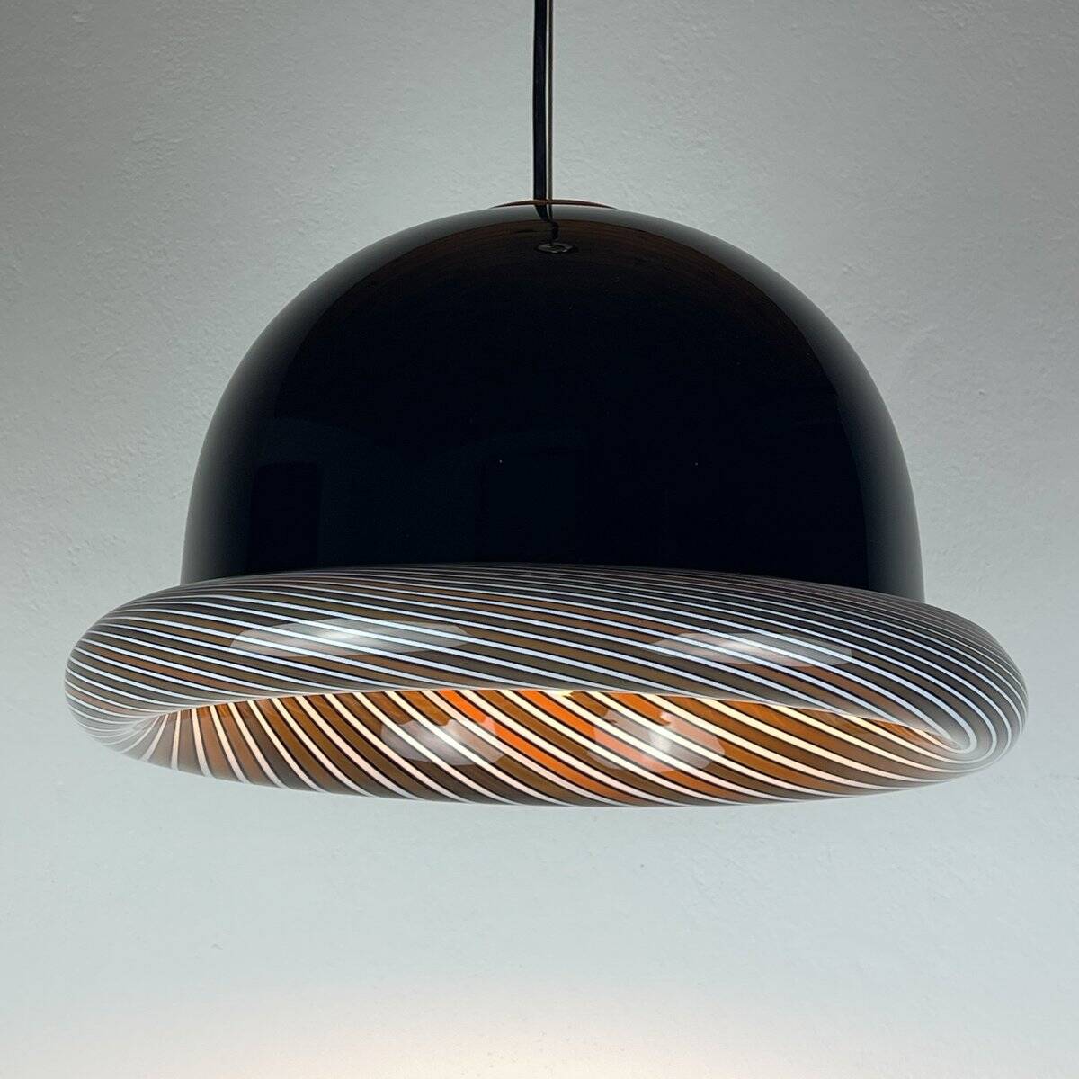 Vintage Italian black Murano pendant light, 1960s.