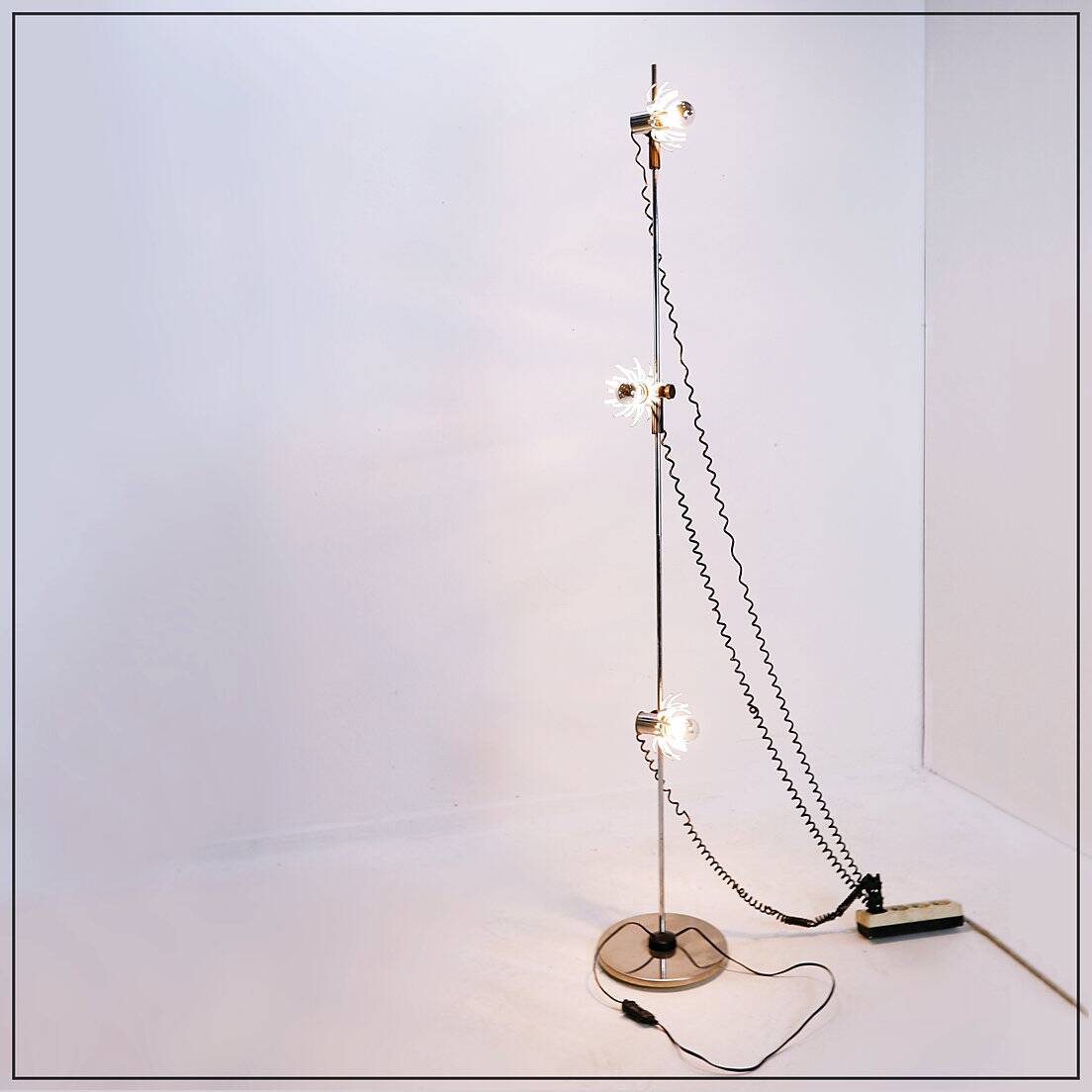 3-light adjustable flowers floor lamp - 1970s