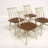 Set of 4 Scandinavian "Fanett" chairs by Ilmari Tapiovaara, Sweden, 1960