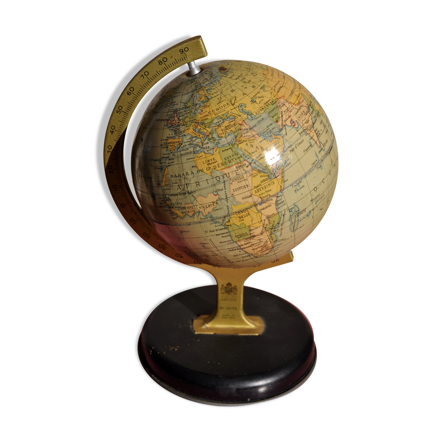 Small vintage metal globe