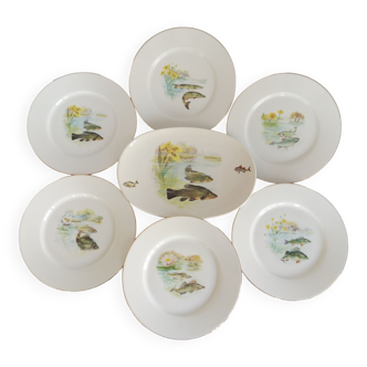 Limoges Porcelain Fish Dinnerware Set