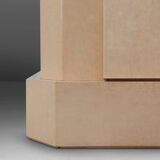 Ivory Lacquer Sideboard in burl wood by Jean Claude Dresse, 1940s