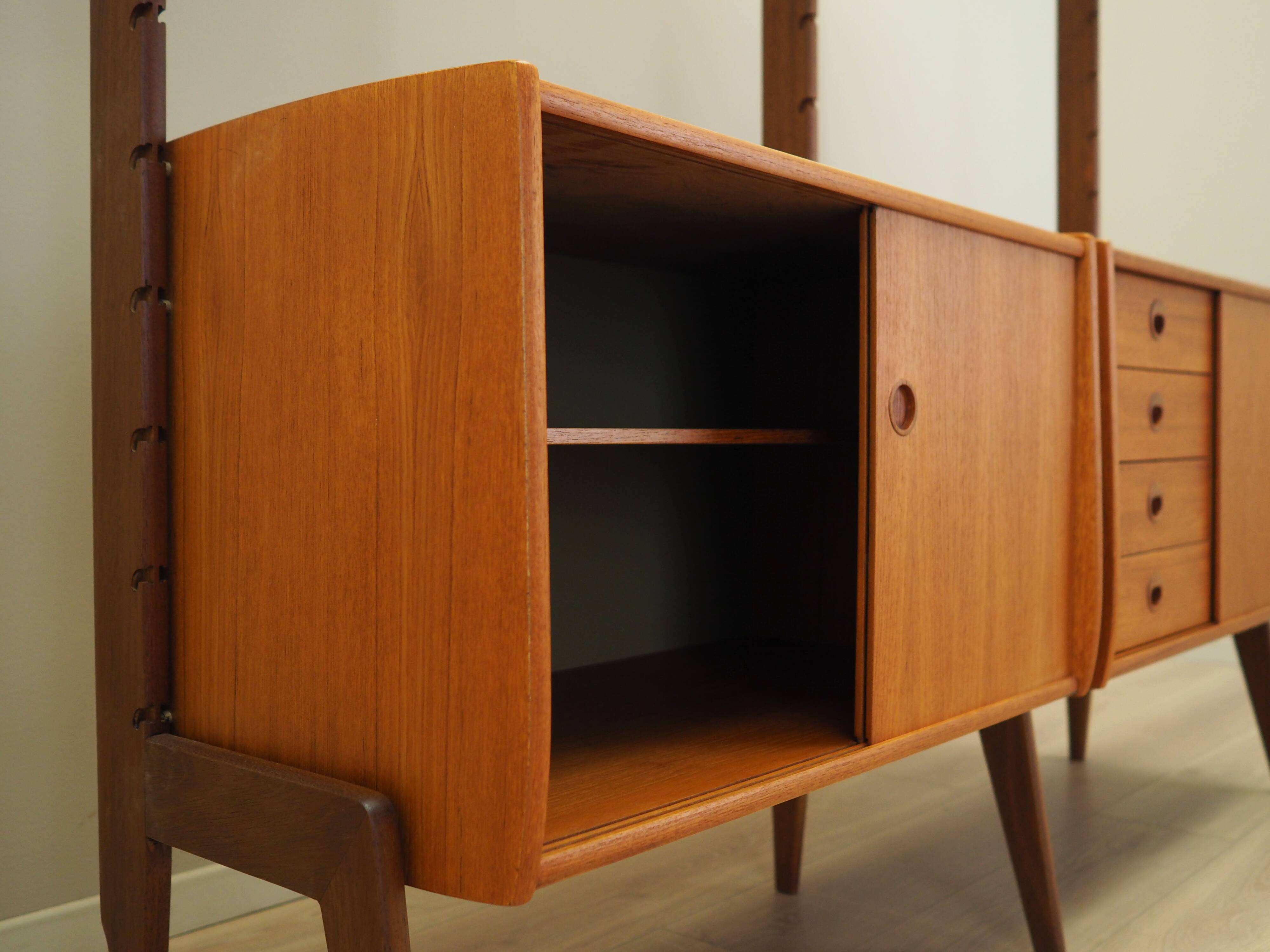 Teak system bookcase, Norwegian design, 1960s, production: Blindheim Mobelf