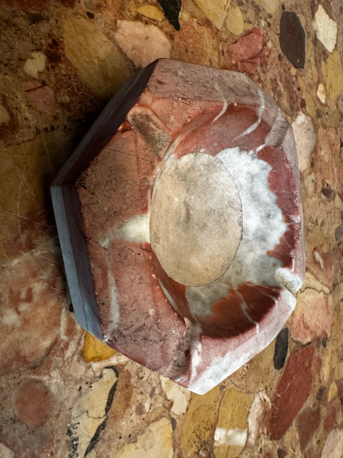 Ashtray / Art Deco double marble catchall