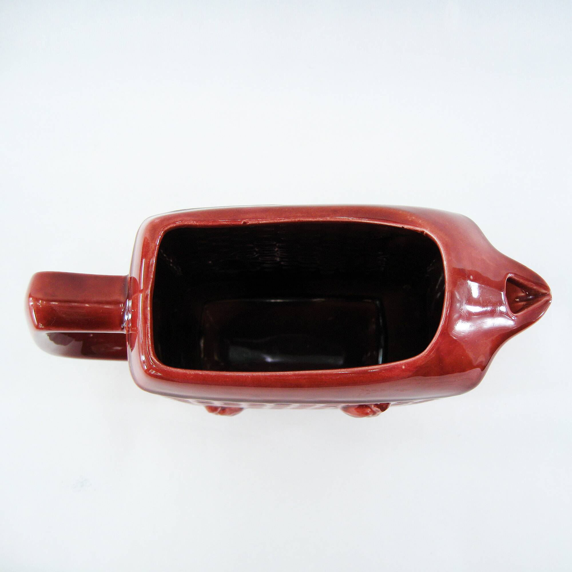 Red ceramic pitcher - bees and honeycombs decor - St Clément France - vintage 60s