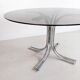 Italian Chrome & Smoked Glass Dining Table 1970's