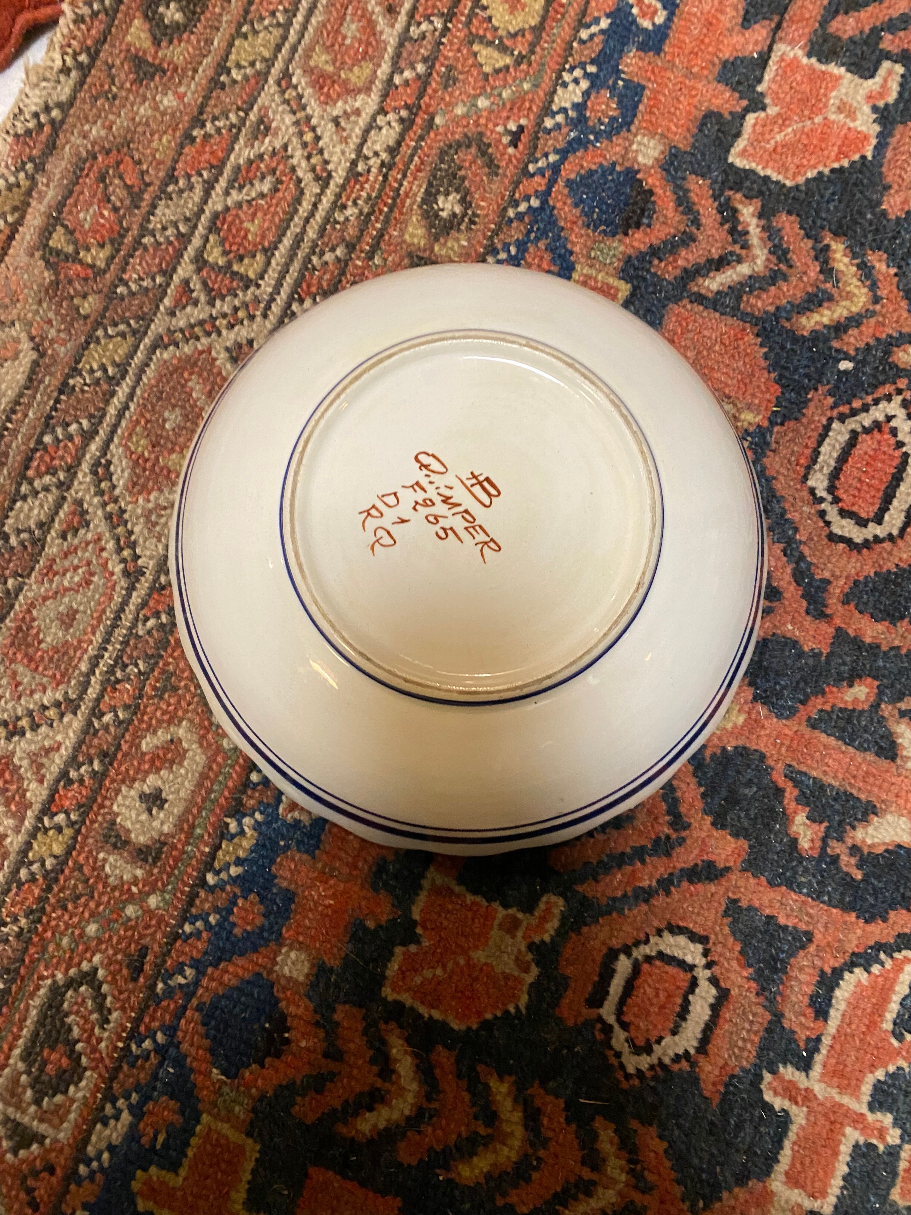 Salad bowl in Quimper earthenware