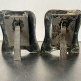 Pair of antique art nouveau copper metal photo frame  hammered copper