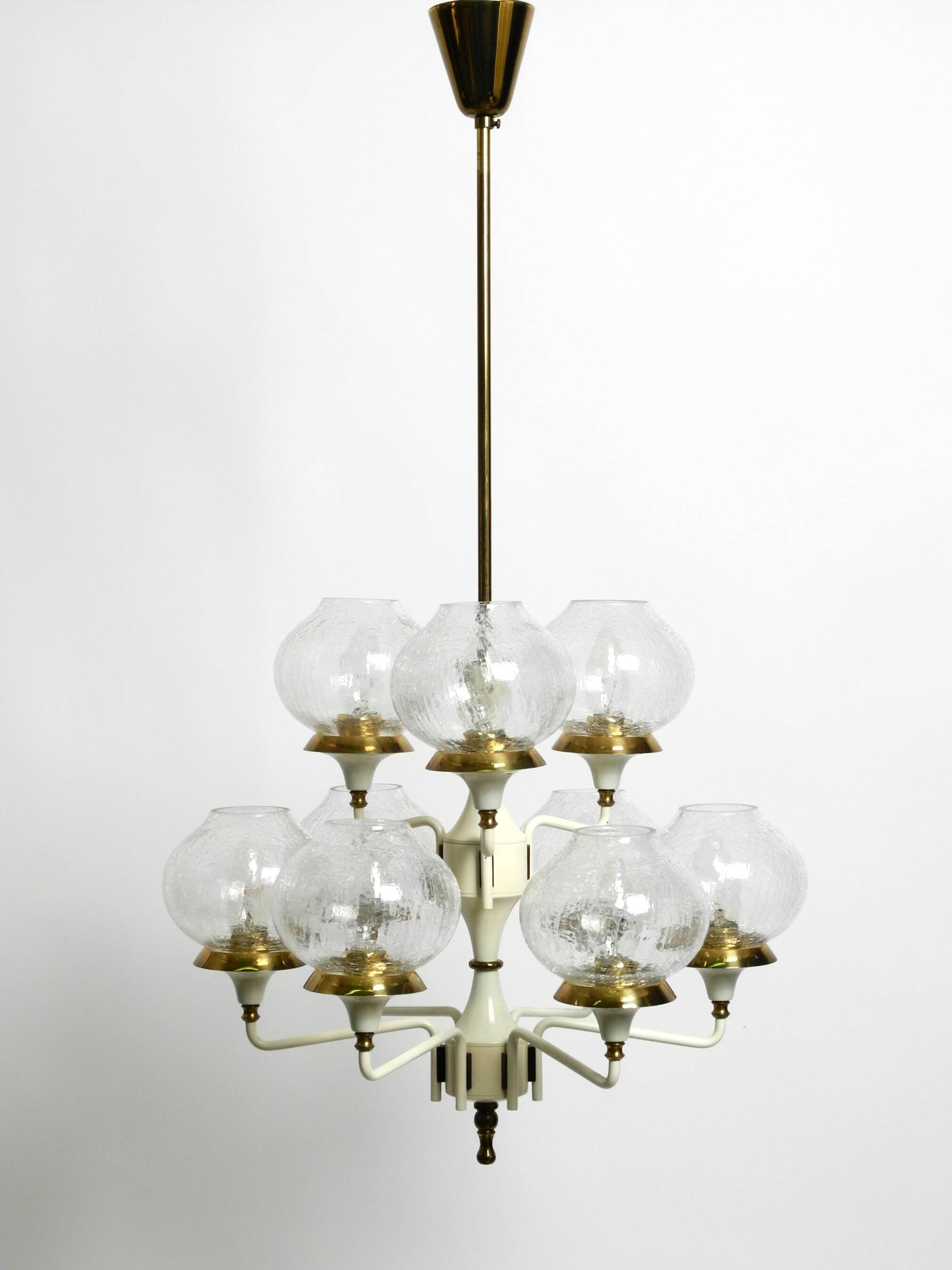 Beautiful 1960s brass glass Tulipan ceiling lamp by Hans Agne Jakobsson
