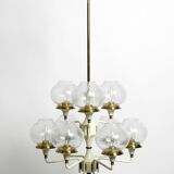 Beautiful 1960s brass glass Tulipan ceiling lamp by Hans Agne Jakobsson