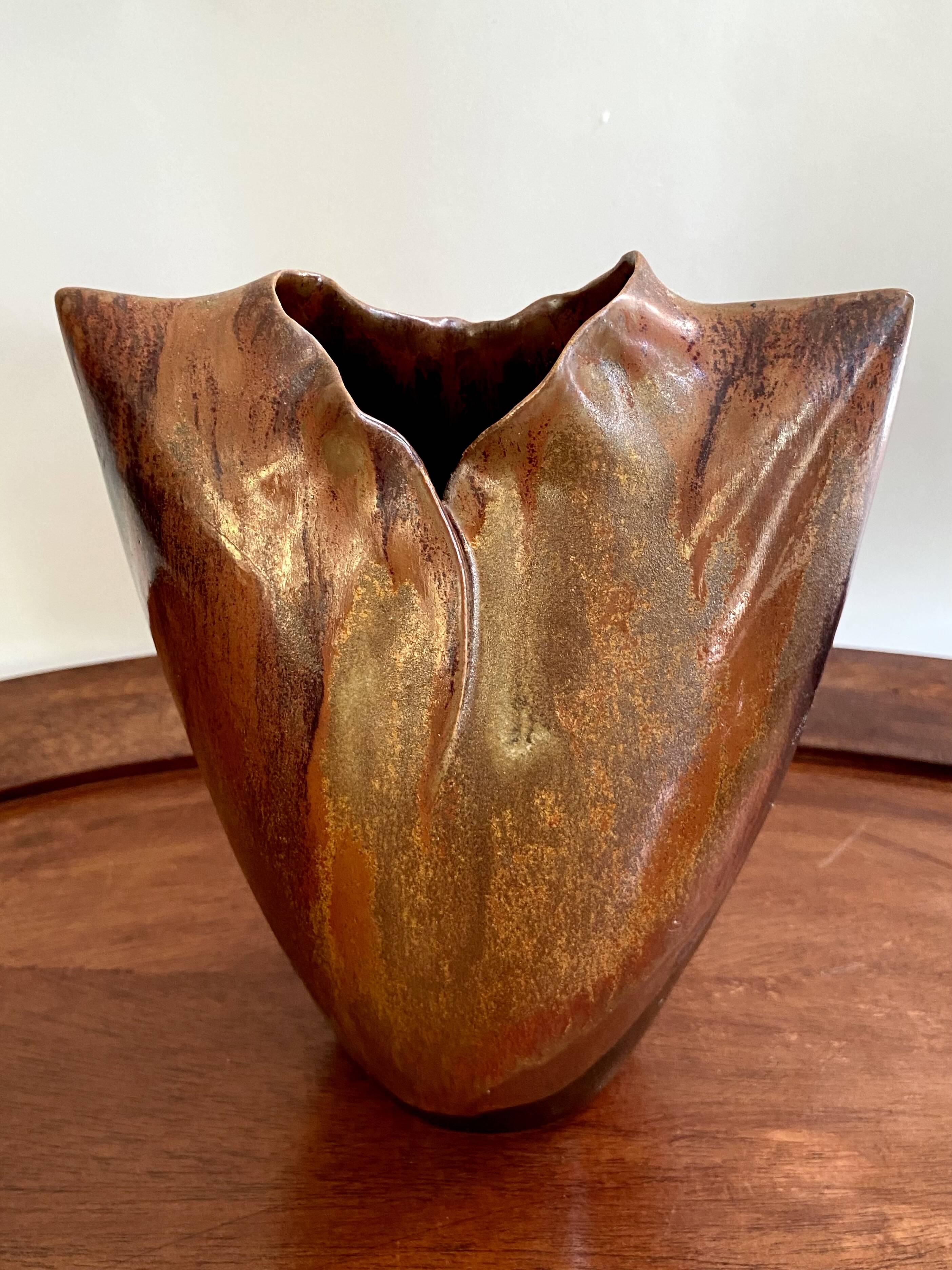 Vase argile émaillée, 20 cm