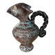 Turquoise and brown speckled pitcher from Vallauris, 1950s.