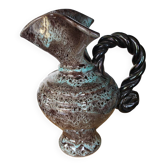 Pichet Vallauris Vintage 1950s Speckled Turquoise Brown