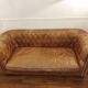 3-seater chesterfield sofa in tan leather