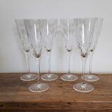 6 crystal champagne flutes