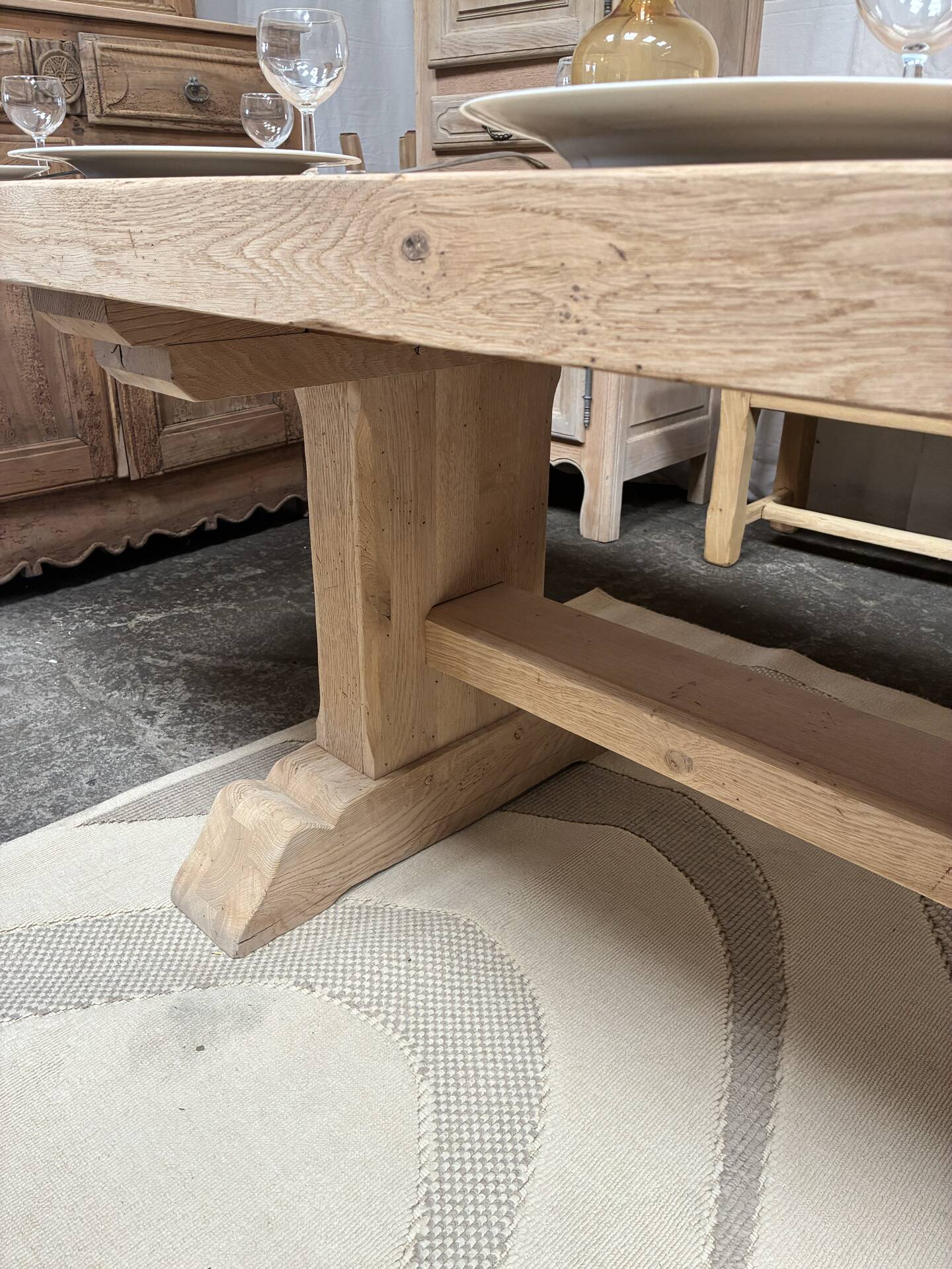 Monastery table in solid oak with extensions.