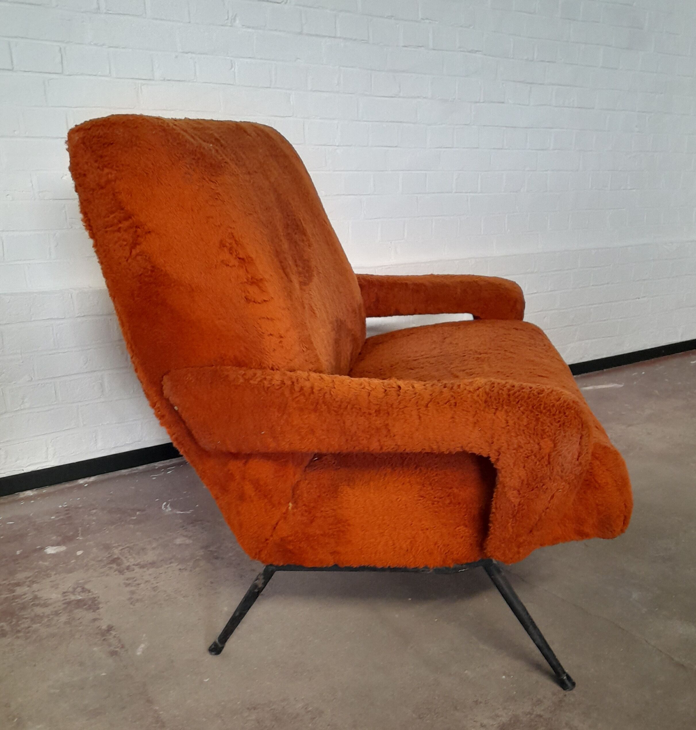 2-seater sofa 60s/70s in soft wool