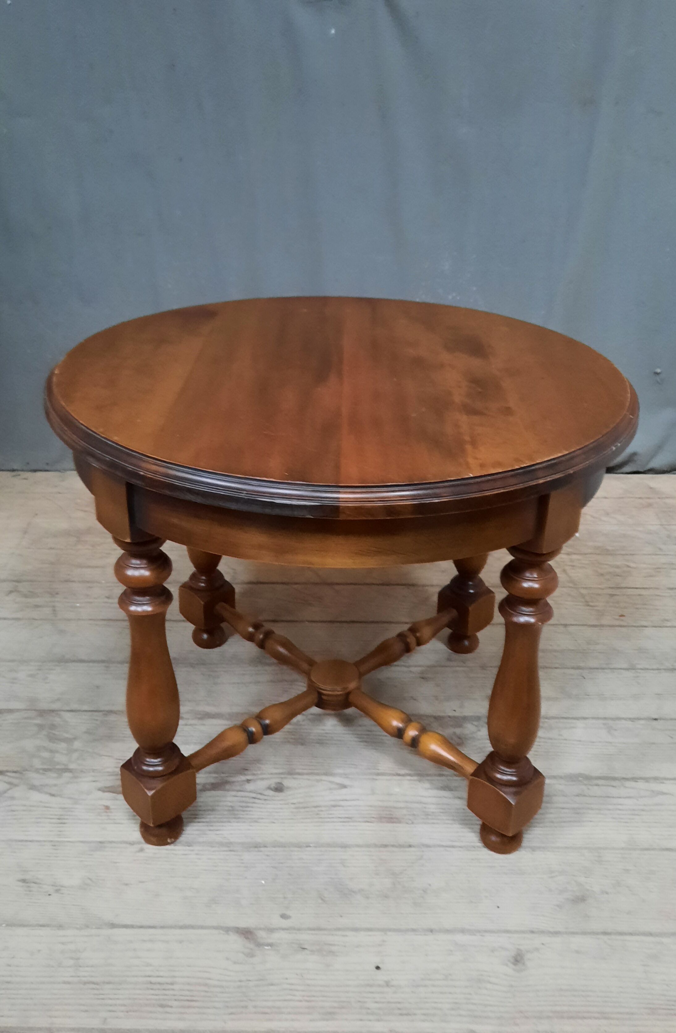 Round wooden coffee table