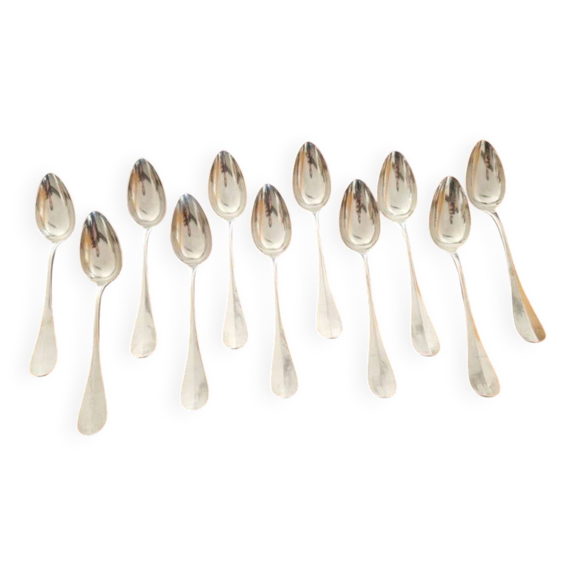 Christofle - Set of 11 Fidelio baguette pattern silver-plated table spoons