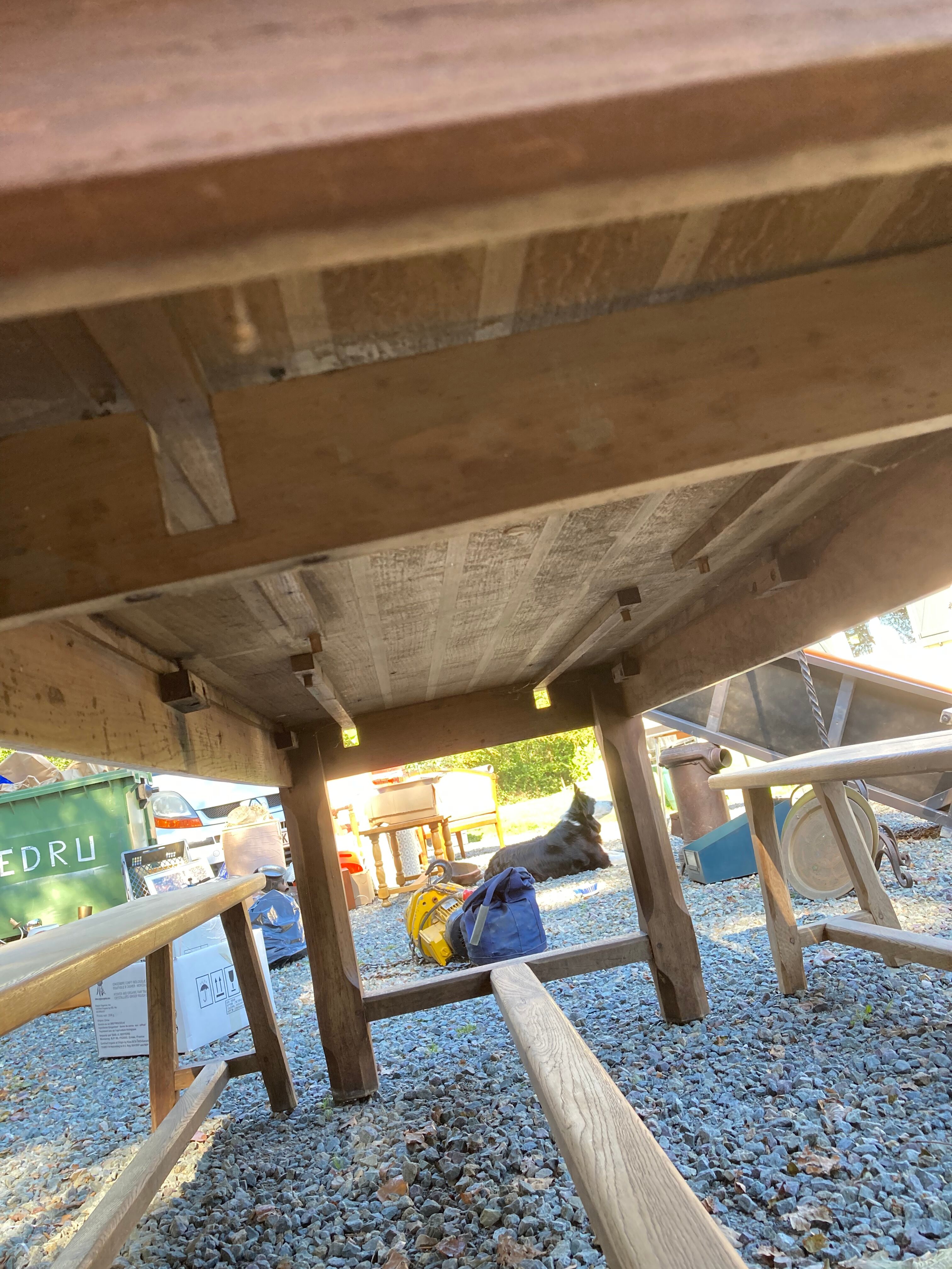Farm table with benches