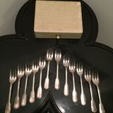 Dessert cutlery service 12 silver metal forks