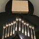 Dessert cutlery service 12 silver metal forks