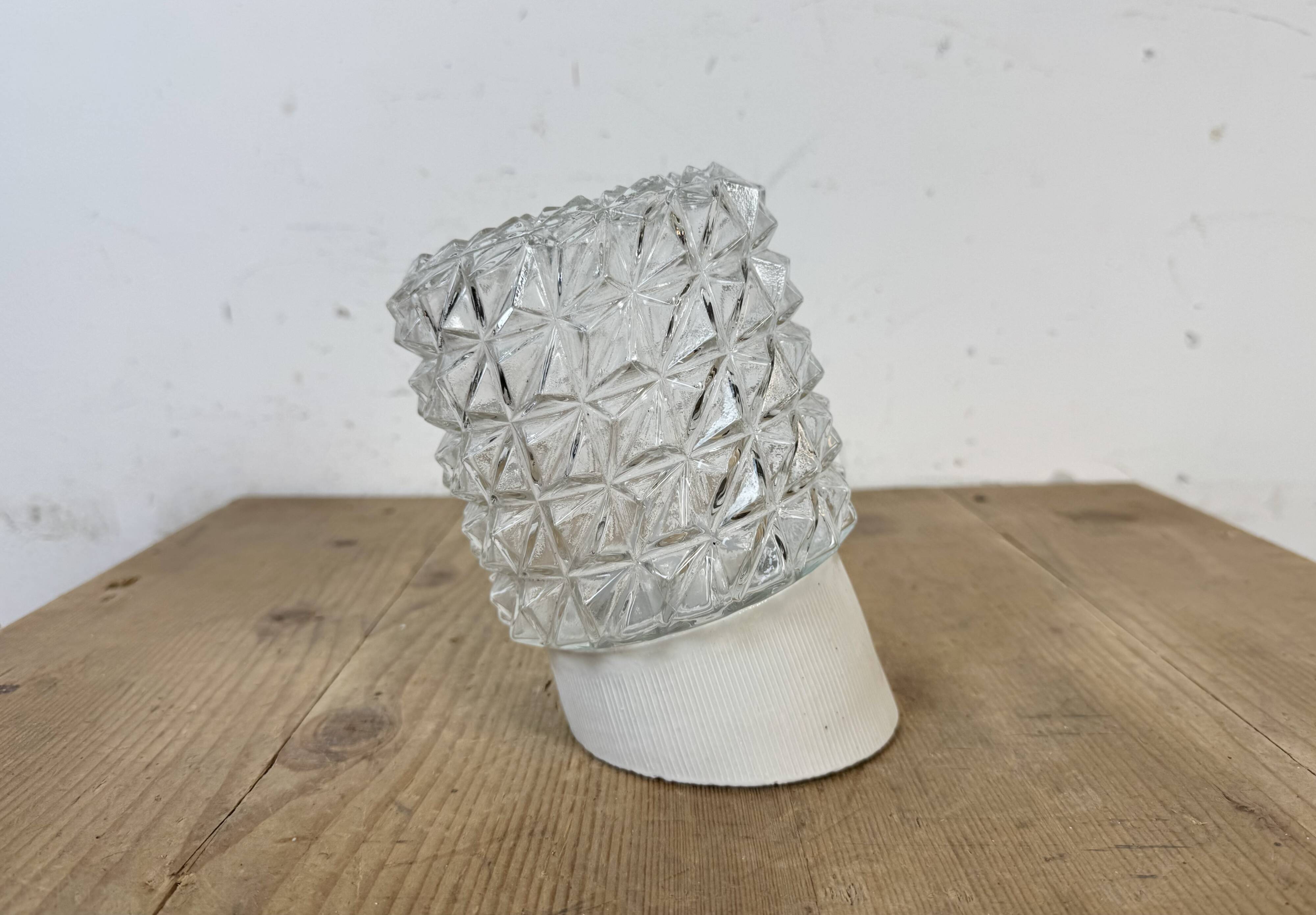 Vintage White Porcelain Wall Light, 1970s