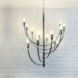 Chrome chandelier Piazza San Marco design Vico Magistretti for Oluce Italy