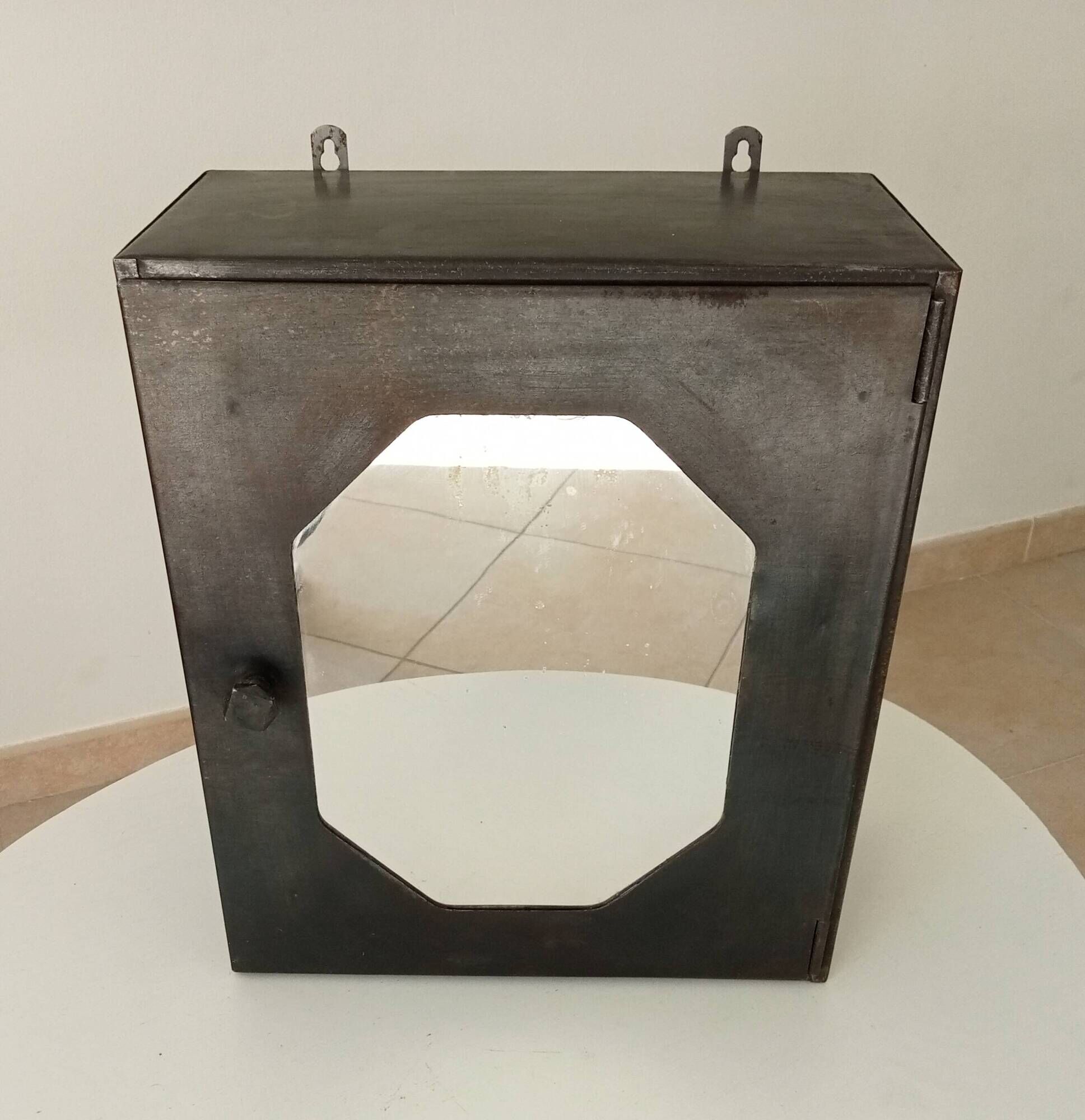 Vintage metal medicine cabinet from the 1950s