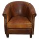 Vintage Dutch Club Chair in Cognac Leather