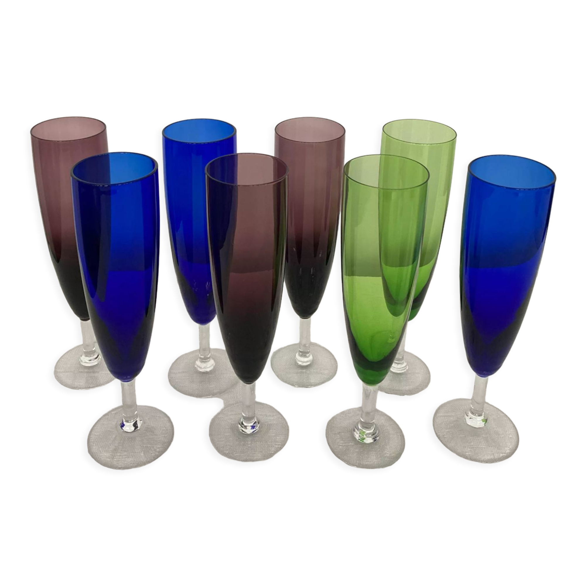 Set of 8 vintage champagne flutes