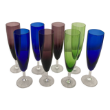 Set of 8 vintage champagne flutes