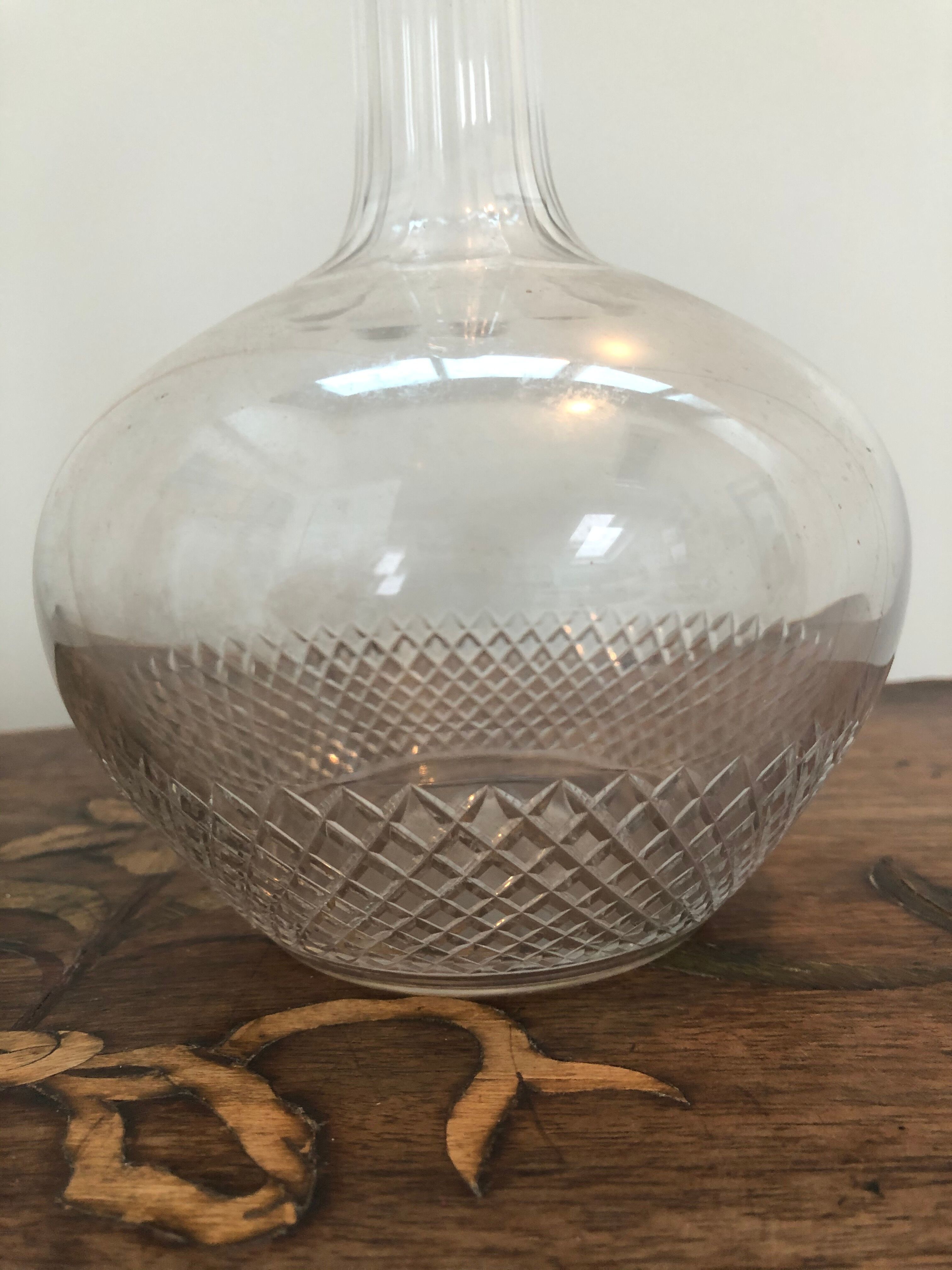 French carafe made of chiseled glass