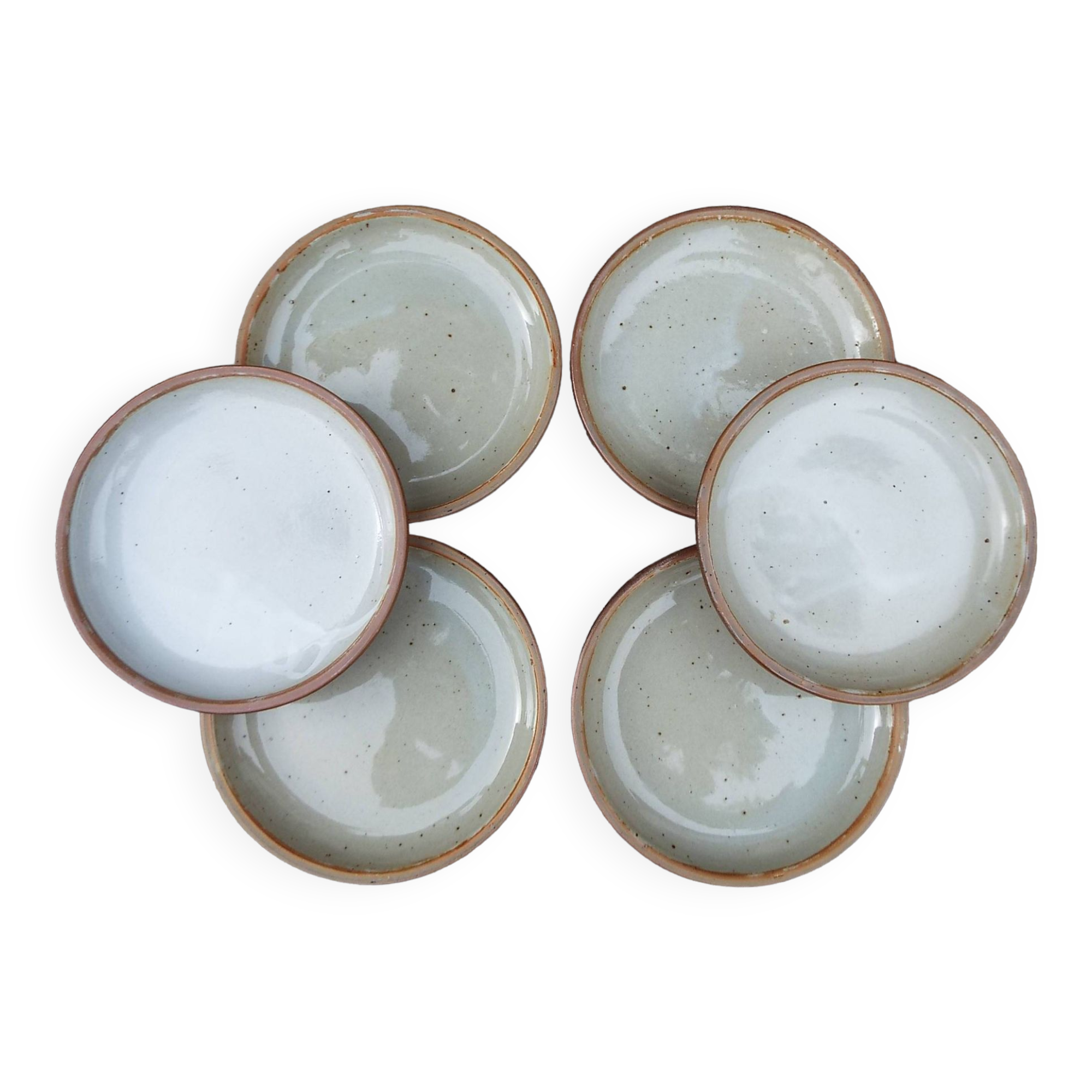 6 stoneware dessert plates