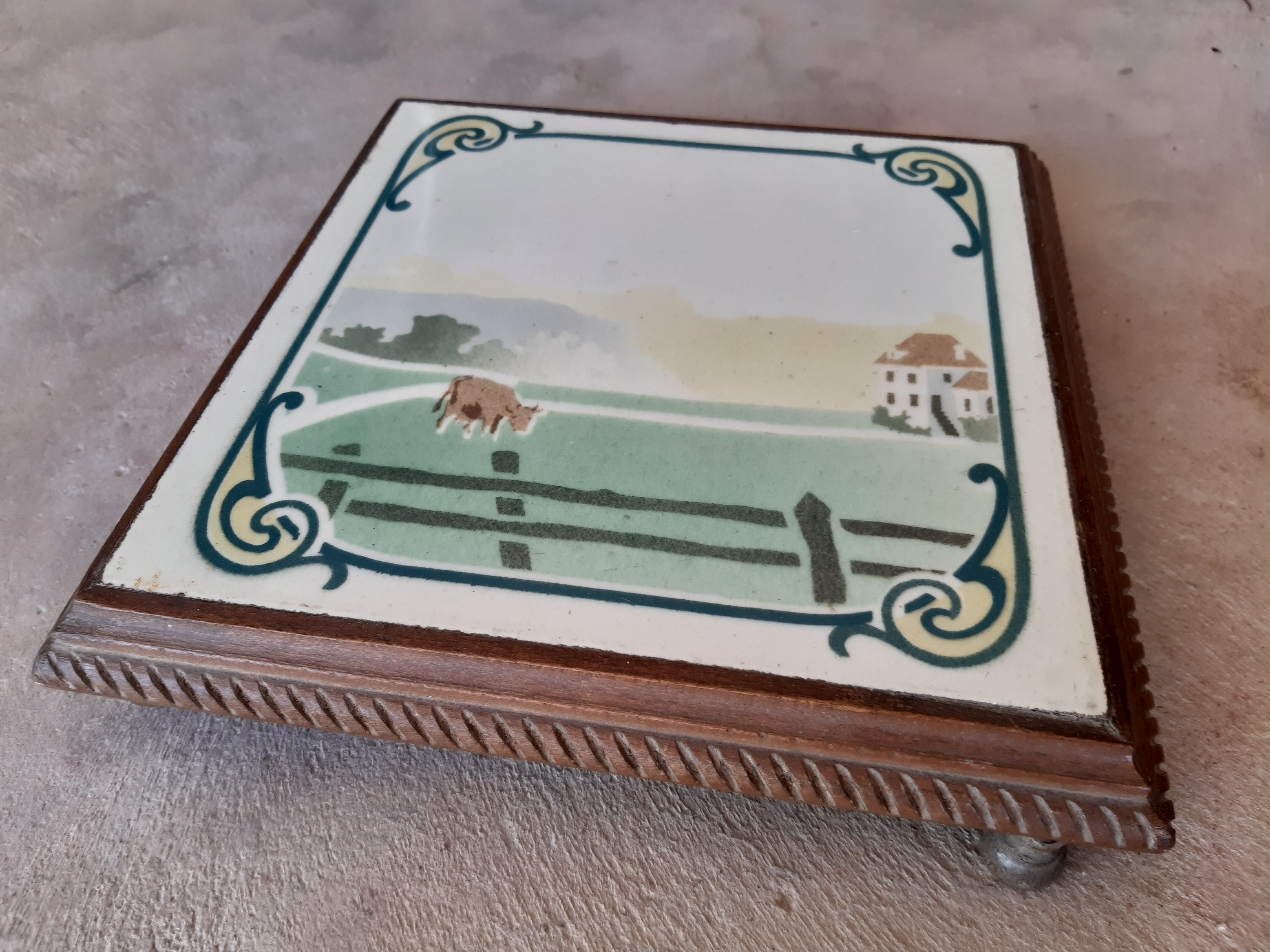 Wooden and ceramic underside 50s