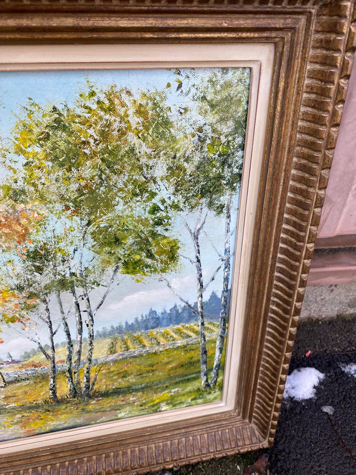 Tableau Lafontaine oil painting on canvas 72x58cm