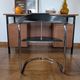 Fauteuil cantilever vintage cuir noir & chrome – années 70/80