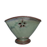 Lattice planter vase in glazed stoneware by Jean-Pierre Prud'homme