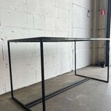 Coffee table in glass and iron