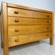Commode française vintage en orme des années 1960, signée Maison Regain
