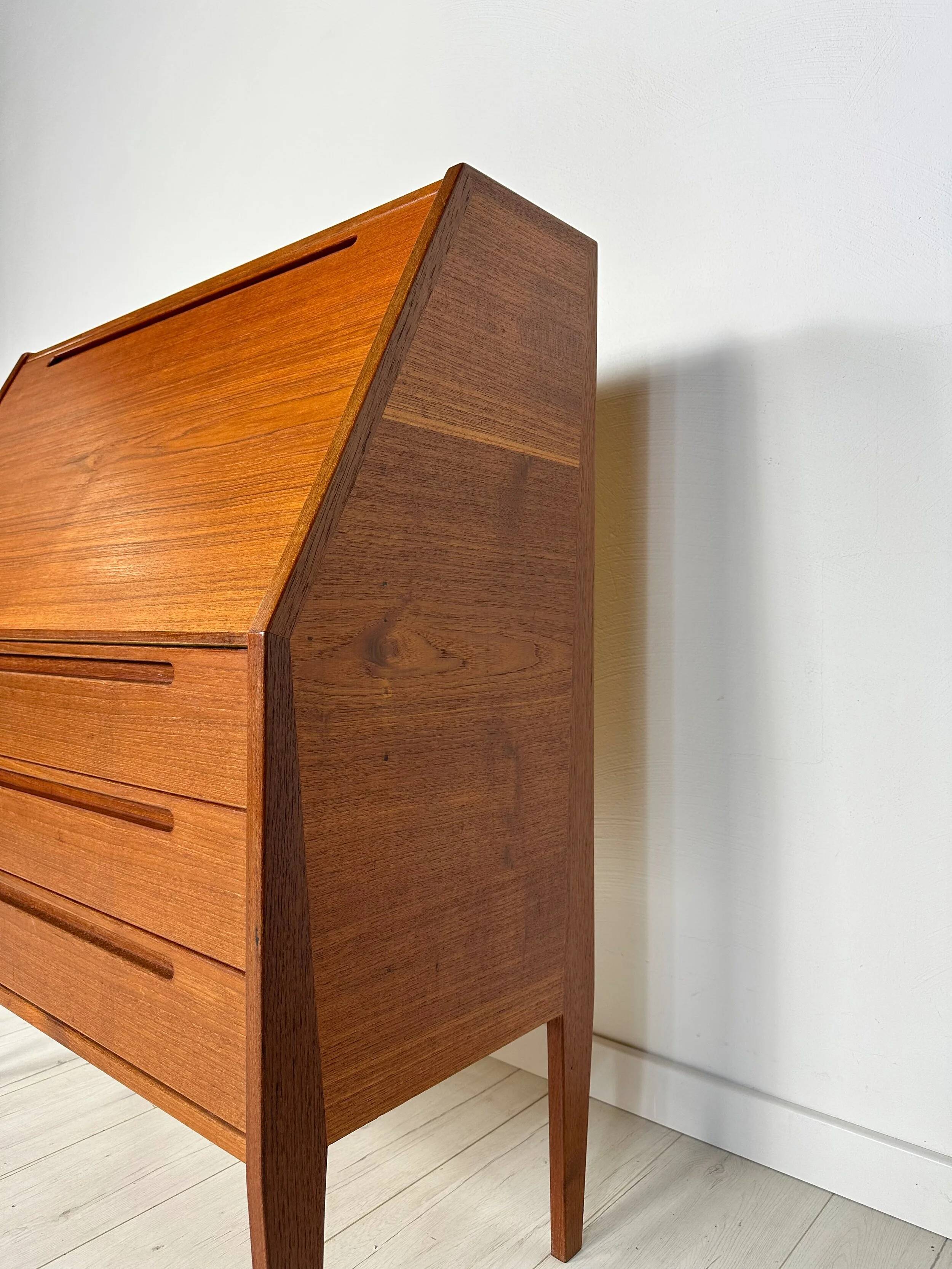 1960s Vintage Danish teak secretary by Kai Kristiansen for HNJ Møbler