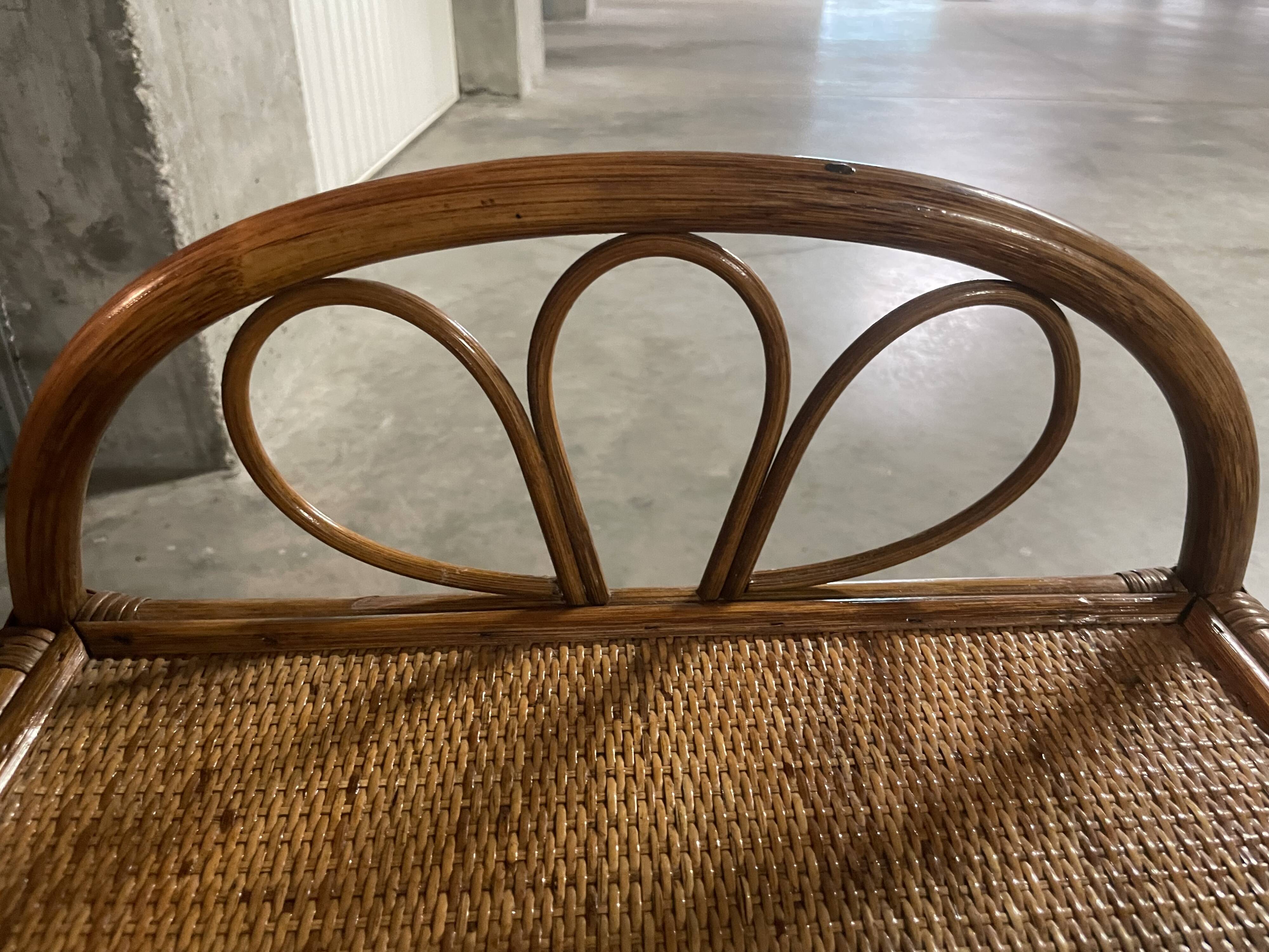 1970s rattan bedside table