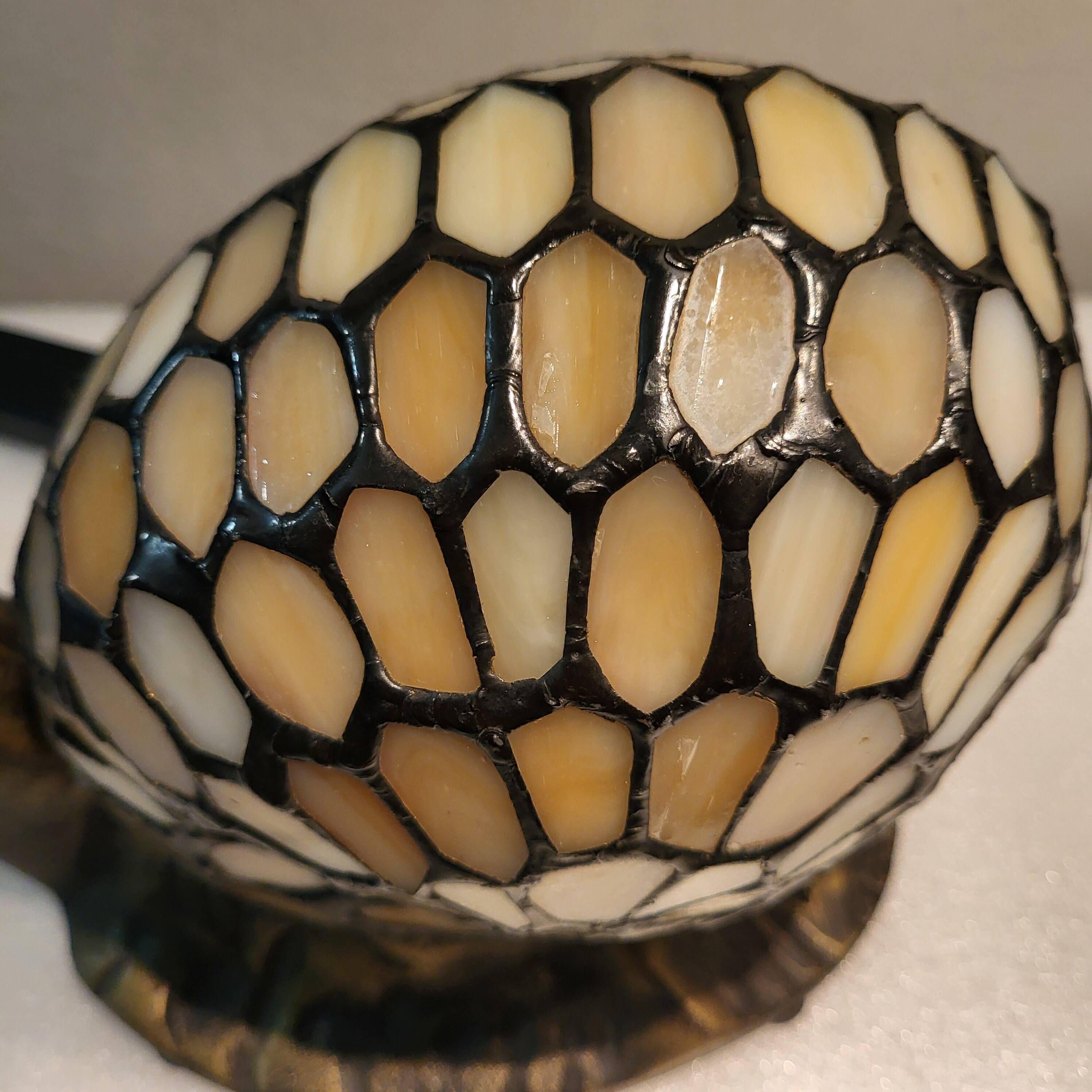 Lampe escargot en vitrail, style Tiffany, Honsel leuchten