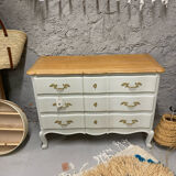 Commode louis XV blanche et bois brut