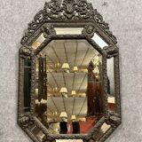 Mirror with embossed brass glazing beads, Napoleon III period, circa 1850