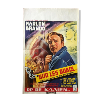 Affiche cinéma "Sur les Quais" Marlon Brando 36x54cm 1954