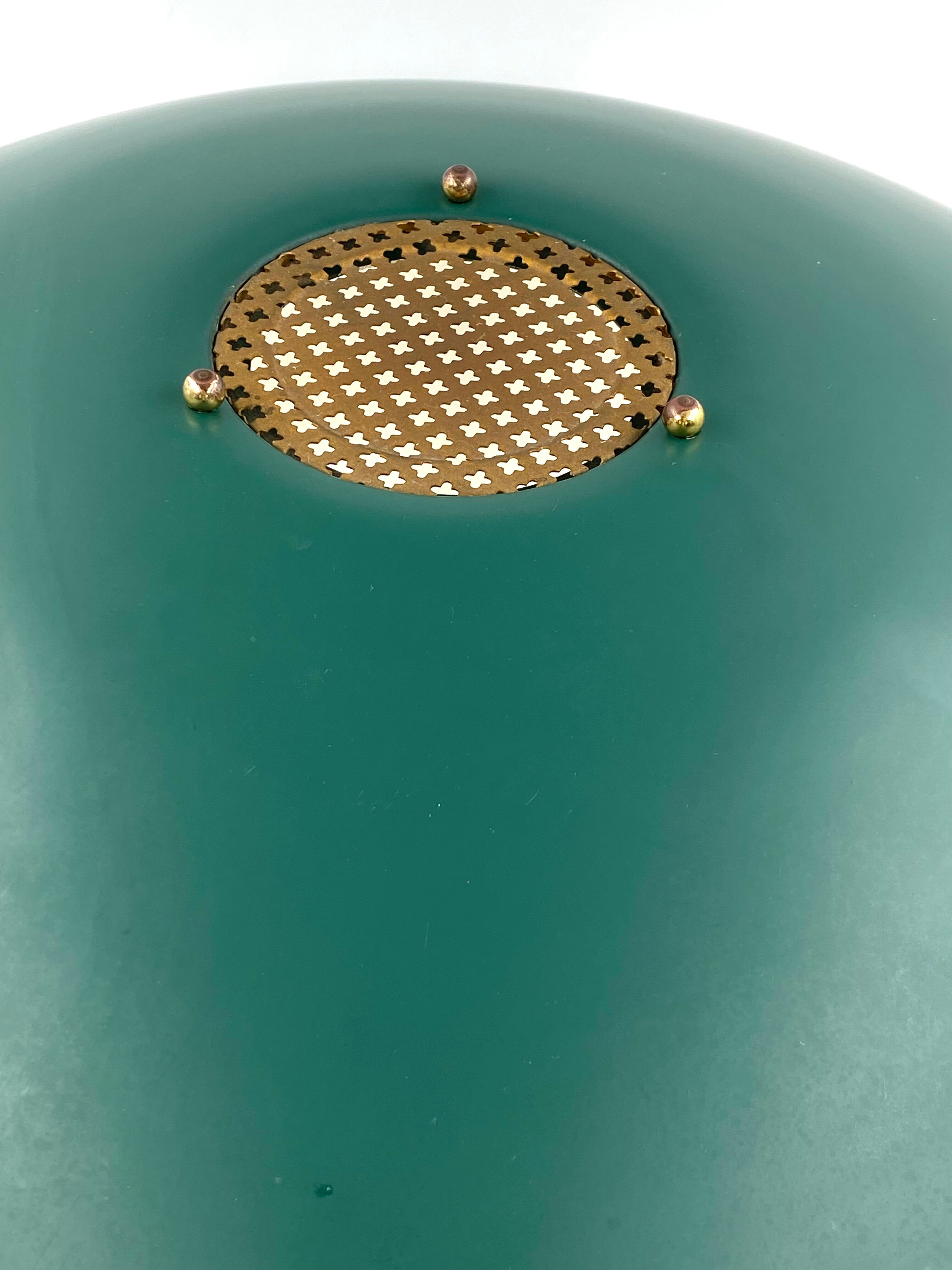 Modernist petrol green table lamp, France 1960s